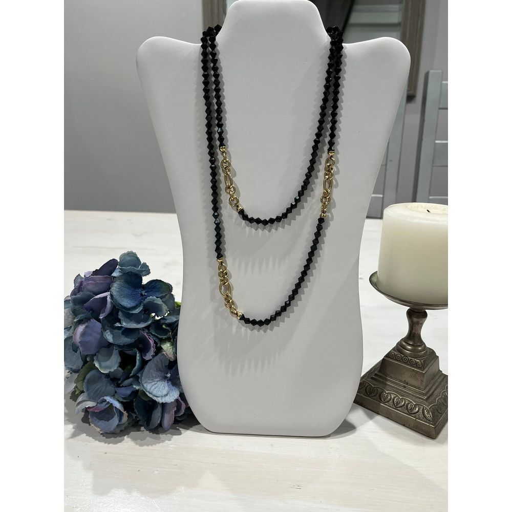 Like New! Anne‎ Klein long Necklace gold and black